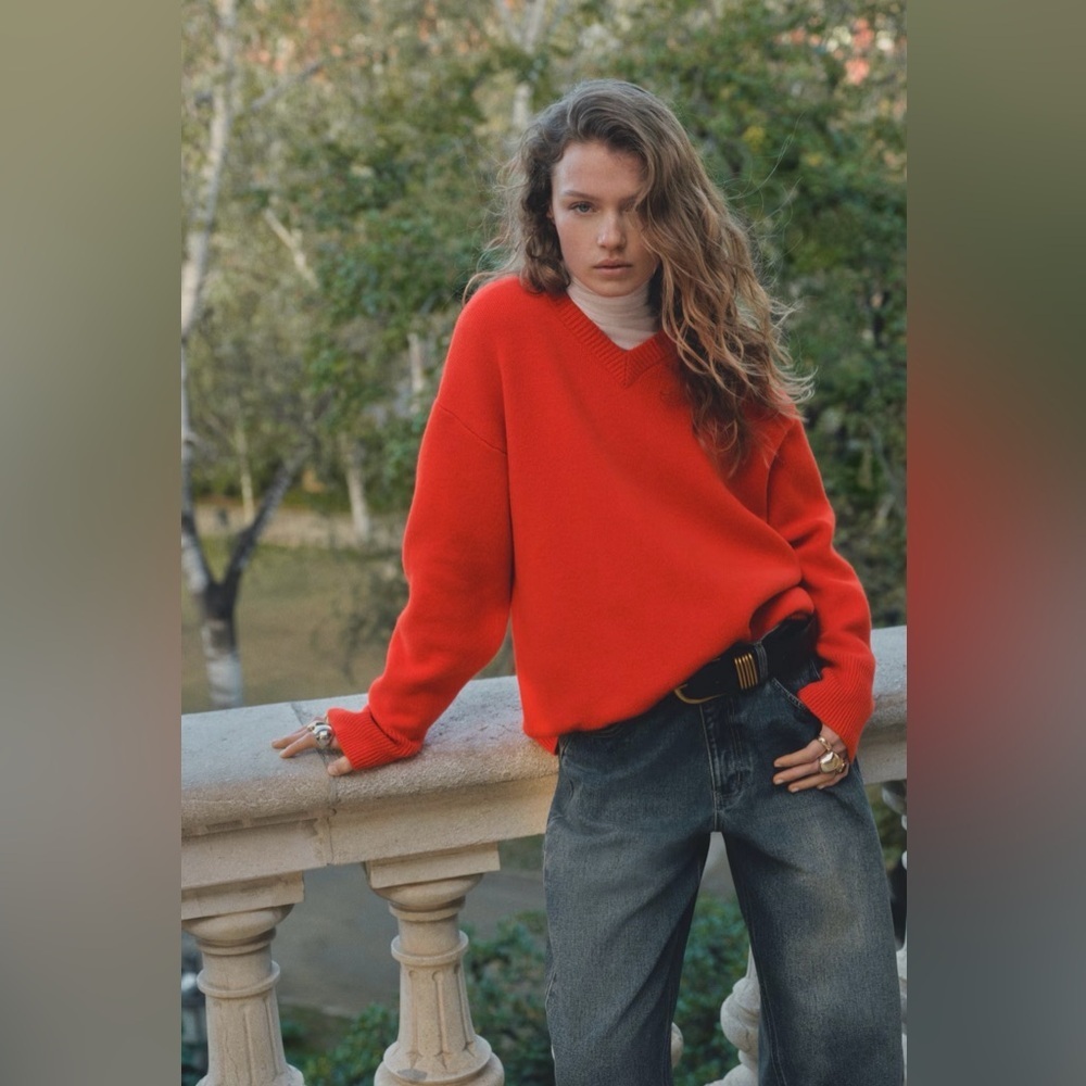 H&M Premium Wool Blend Vibrant Red Women's Sweaters NWT Szs‎ (XS & S )